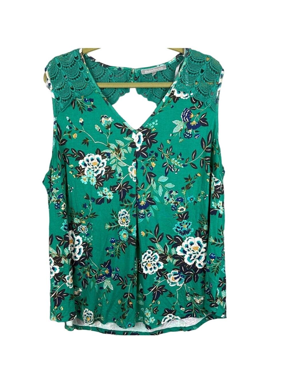 Daniel Rainn Plus Size Floral Blouse Floral Lace 3X NWOT Boho Summer Coastal
